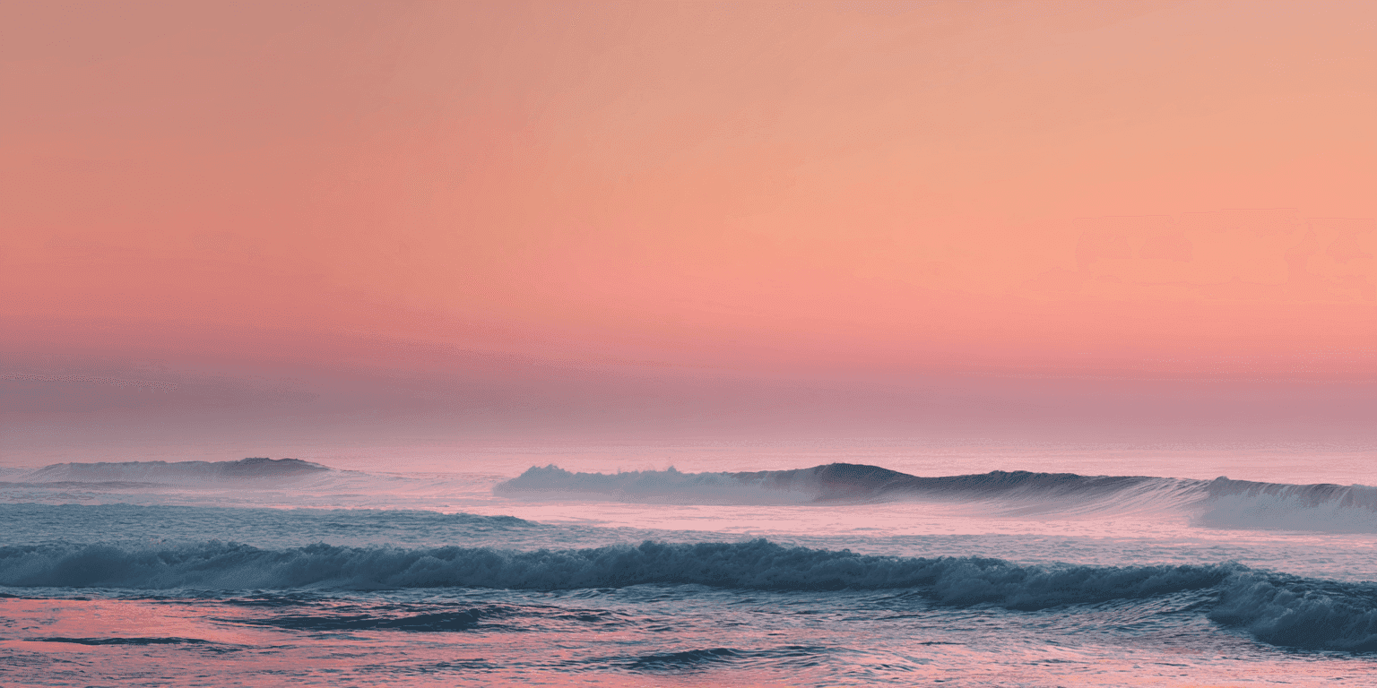 Ocean waves at sunset